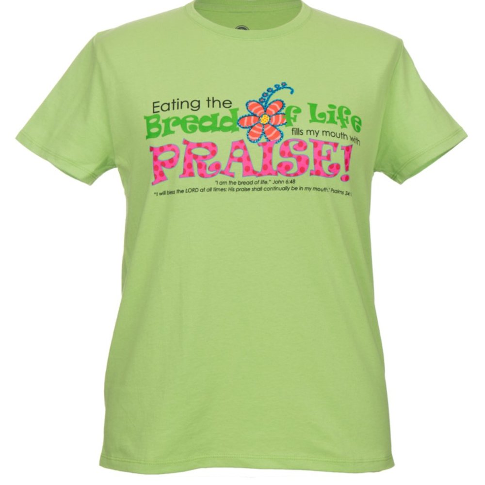 Bread of Life T-Shirt in Various Sizes (S-M-L), Bright & Cheerful